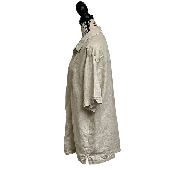 Cafe Luna Mens Shirt Beige Color Size XL Linen/Cotton Boho Breathable Minimal - Picture 2 of 8